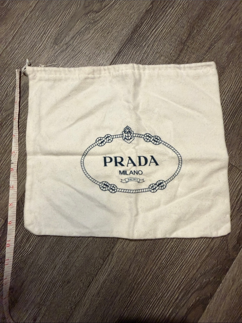 Prada White Dust Bag with Navy Logo - Picture 3 of 5
